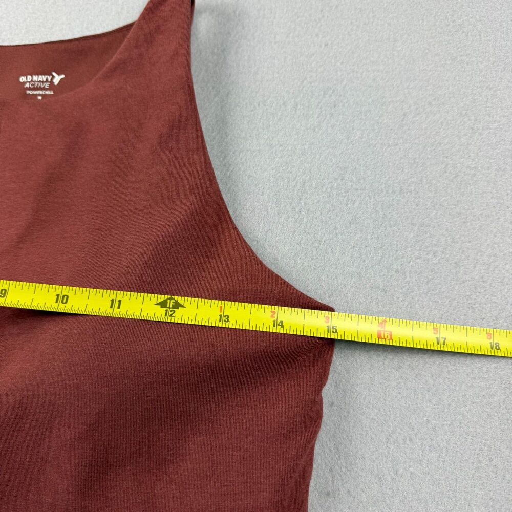 Old Navy PowerChill Cropped Athletic Tank Top Womens M Red Built In Bra - Picture 5 of 5